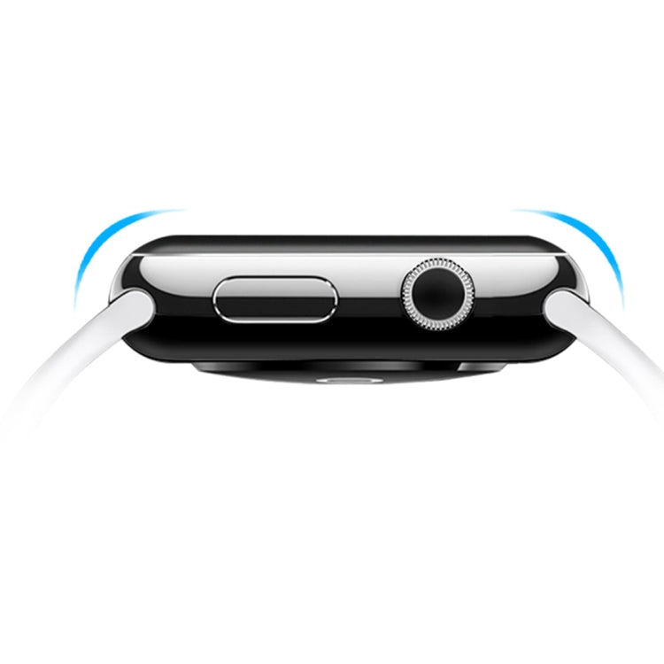 For Apple Watch Series 3 42mm 0.2mm 9H Surface Hardness 3D Edge Aluminum Alloy Frame Anti-scratch Full Coverage Tempered Glass Screen Protector