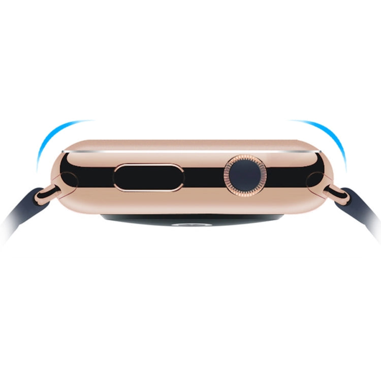 For Apple Watch Series 3 42mm 0.2mm 9H Surface Hardness 3D Edge Aluminum Alloy Frame Anti-scratch Full Coverage Tempered Glass Screen Protector
