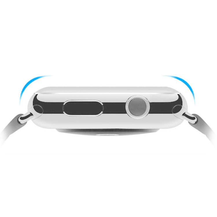 For Apple Watch Series 3 42mm 0.2mm 9H Surface Hardness 3D Edge Aluminum Alloy Frame Anti-scratch Full Coverage Tempered Glass Screen Protector