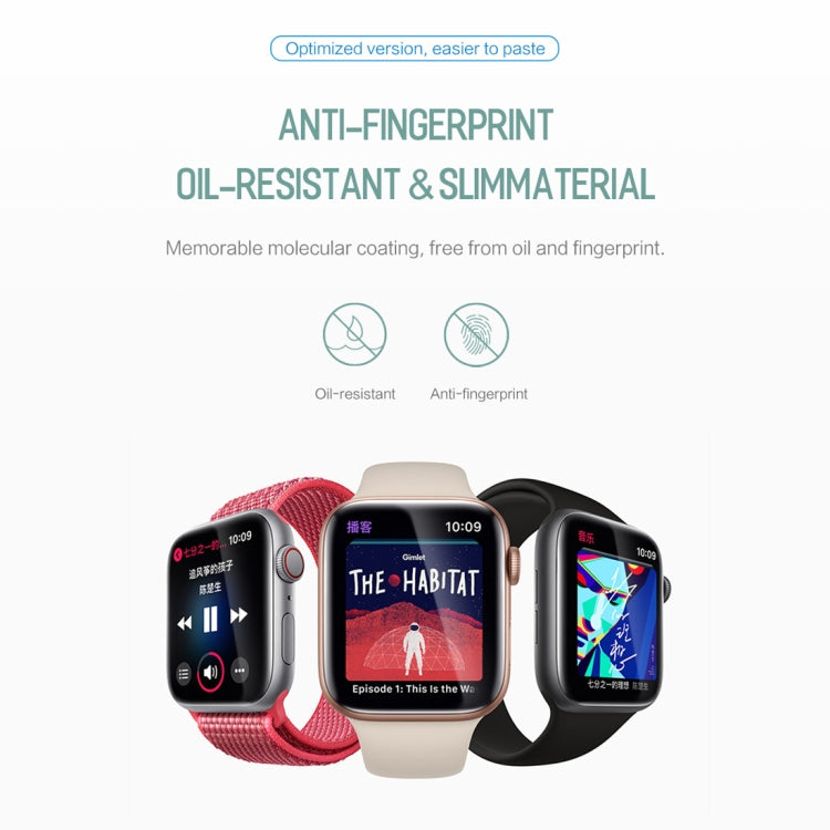 2 PCS ROCK 0.18mm Curved Surface Full Screen Protector Hydrogel Film for Apple Watch Series 5 & 4 40mm / 3 & 2 & 1 38mm, TPU+PET Material