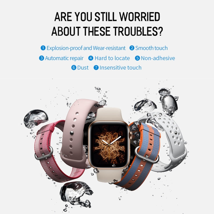 2 PCS ROCK 0.18mm Curved Surface Full Screen Protector Hydrogel Film for Apple Watch Series 5 & 4 40mm / 3 & 2 & 1 38mm, TPU+PET Material