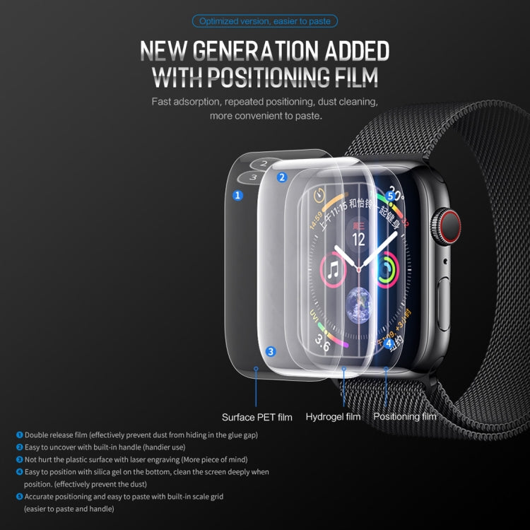 2 PCS ROCK 0.18mm Curved Surface Full Screen Protector Hydrogel Film for Apple Watch Series 5 & 4 40mm / 3 & 2 & 1 38mm, TPU+PET Material