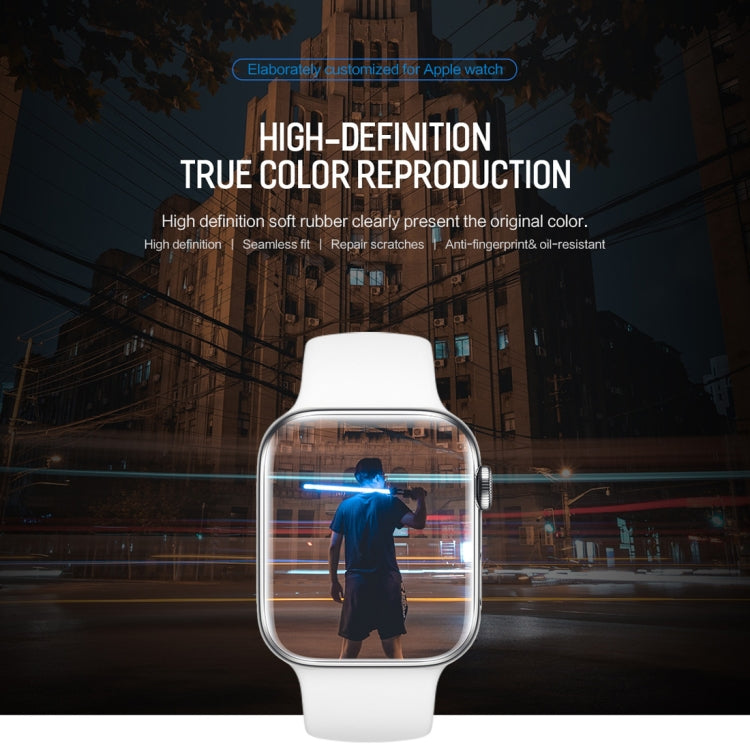2 PCS ROCK 0.18mm Curved Surface Full Screen Protector Hydrogel Film for Apple Watch Series 5 & 4 40mm / 3 & 2 & 1 38mm, TPU+PET Material