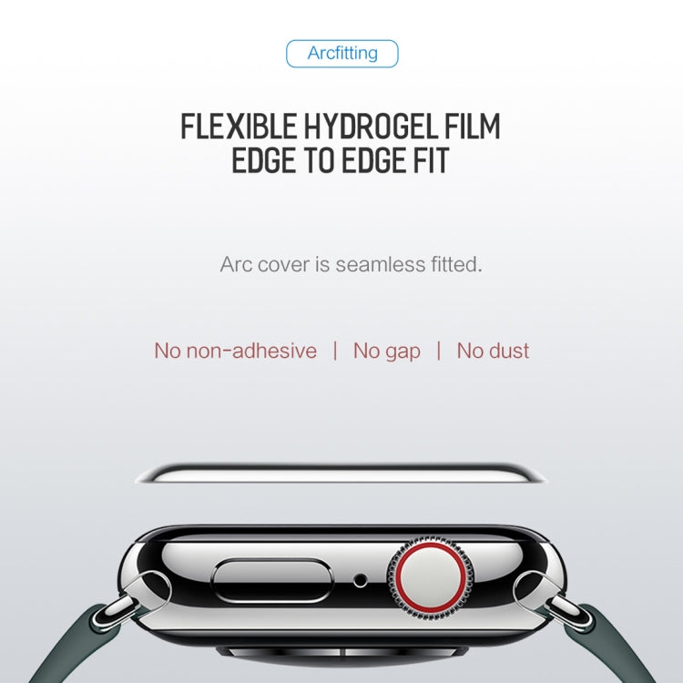 2 PCS ROCK 0.18mm Curved Surface Full Screen Protector Hydrogel Film for Apple Watch Series 5 & 4 40mm / 3 & 2 & 1 38mm, TPU+PET Material