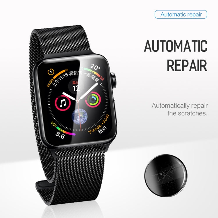 2 PCS ROCK 0.18mm Curved Surface Full Screen Protector Hydrogel Film for Apple Watch Series 5 & 4 40mm / 3 & 2 & 1 38mm, TPU+PET Material