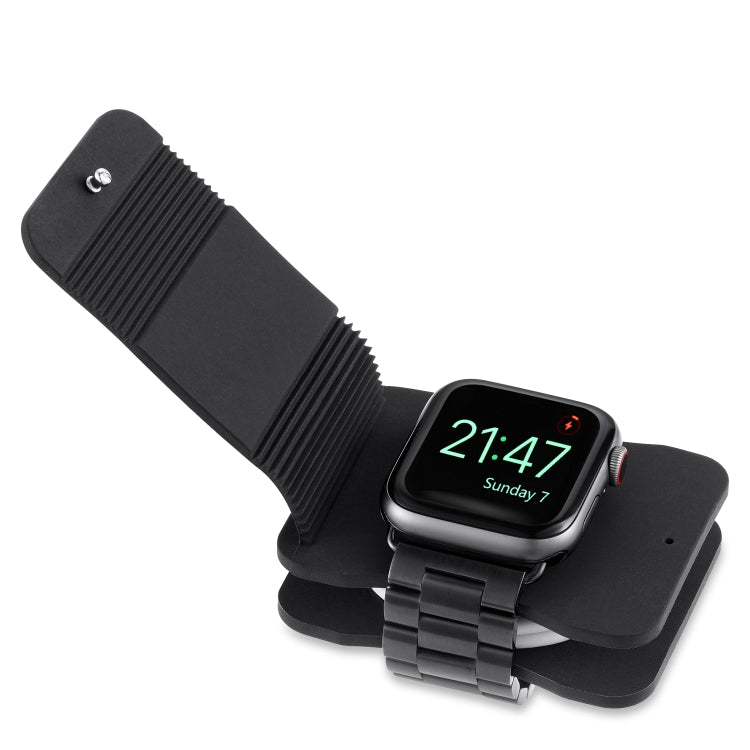 For Apple Watch 38mm & 42mm (Series 1 & 2) Cable Organizing Charging Dock Station Soft Silicone Protective Case, Charging Cable is not Included(Black)