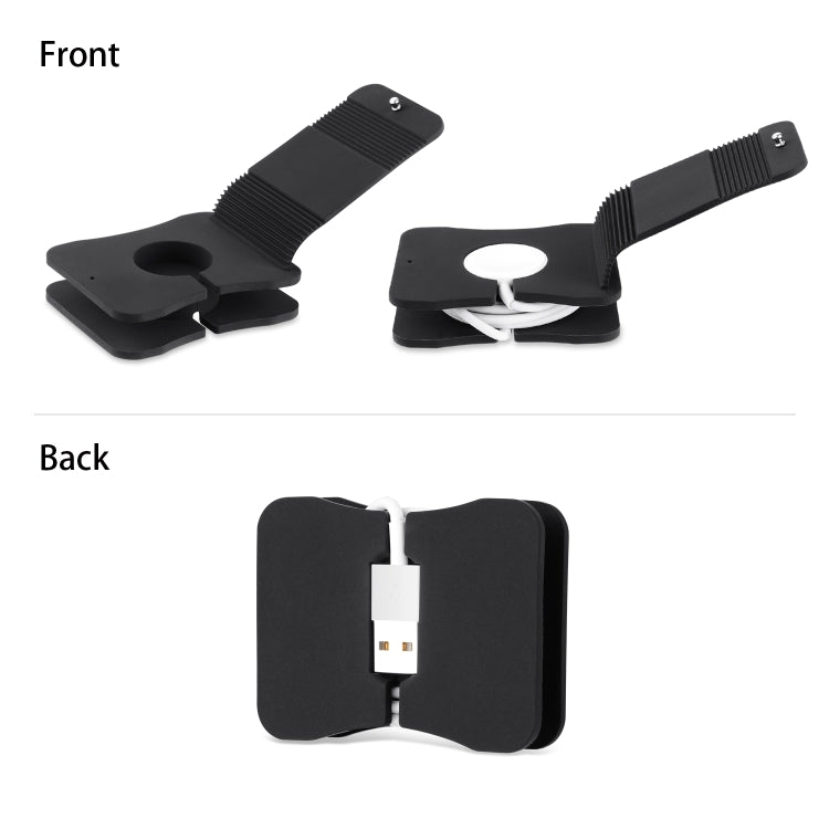 For Apple Watch 38mm & 42mm (Series 1 & 2) Cable Organizing Charging Dock Station Soft Silicone Protective Case, Charging Cable is not Included(Black)