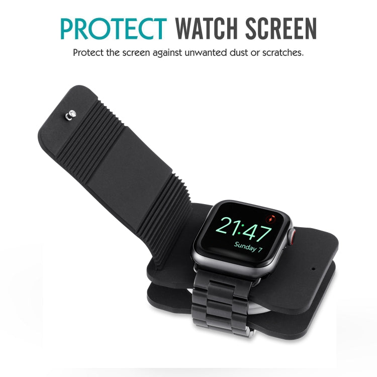 For Apple Watch 38mm & 42mm (Series 1 & 2) Cable Organizing Charging Dock Station Soft Silicone Protective Case, Charging Cable is not Included(Black)