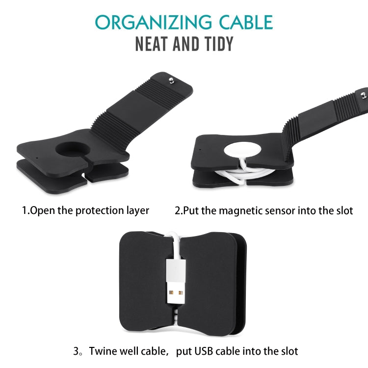 For Apple Watch 38mm & 42mm (Series 1 & 2) Cable Organizing Charging Dock Station Soft Silicone Protective Case, Charging Cable is not Included(Black)