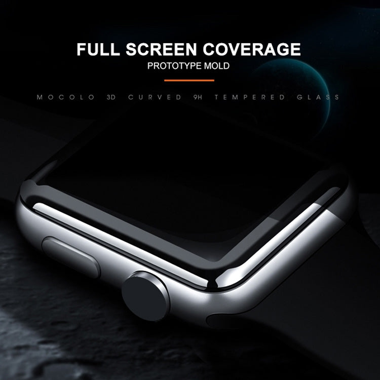 mocolo 0.33mm 9H 3D Round Edge Full Glue Tempered Glass Film for Apple Watch Series 5 & 4 40mm(Black)