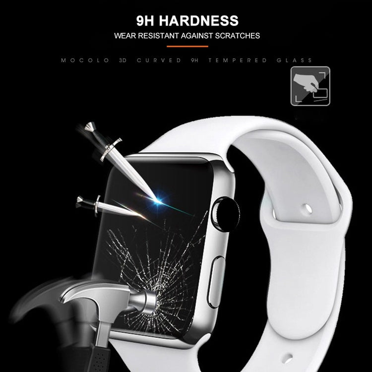 mocolo 0.33mm 9H 3D Round Edge Full Glue Tempered Glass Film for Apple Watch Series 4 44mm (Black)