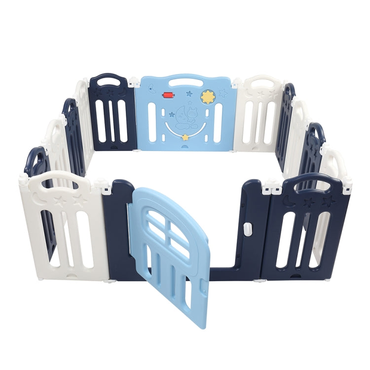 [US Warehouse] 14 Panels Moon Pattern Indoor and Outdoor Foldable Baby Safety Fence