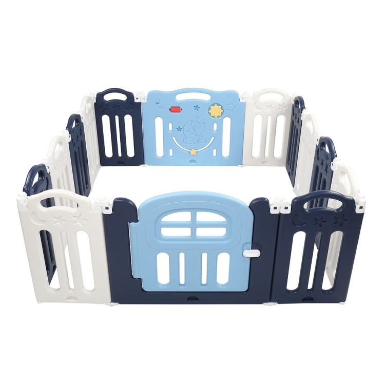 [US Warehouse] 14 Panels Moon Pattern Indoor and Outdoor Foldable Baby Safety Fence