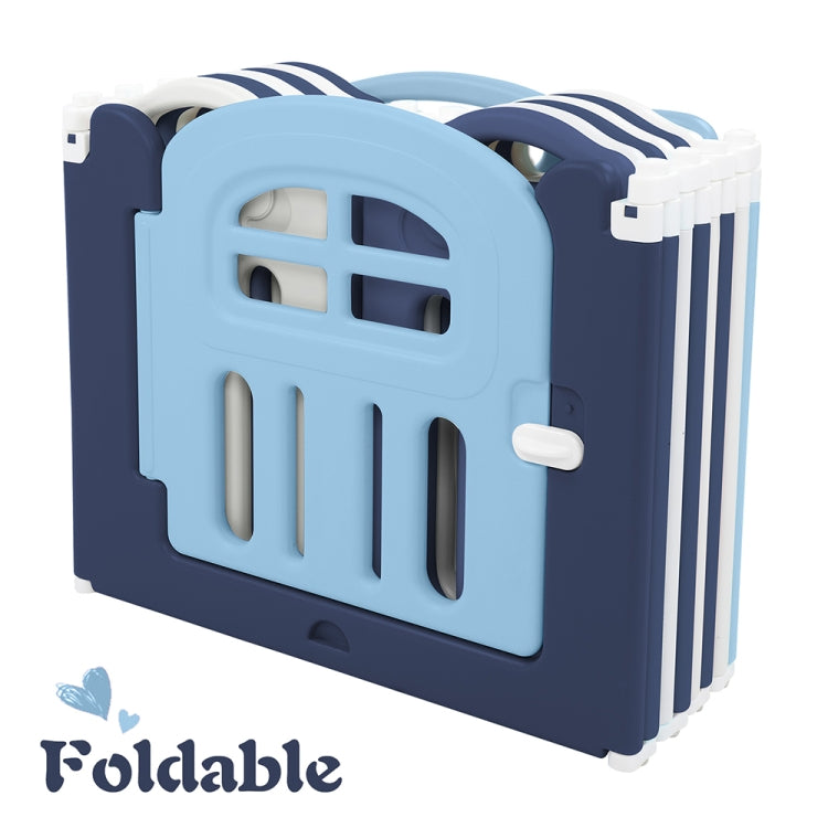 [US Warehouse] 14 Panels Moon Pattern Indoor and Outdoor Foldable Baby Safety Fence