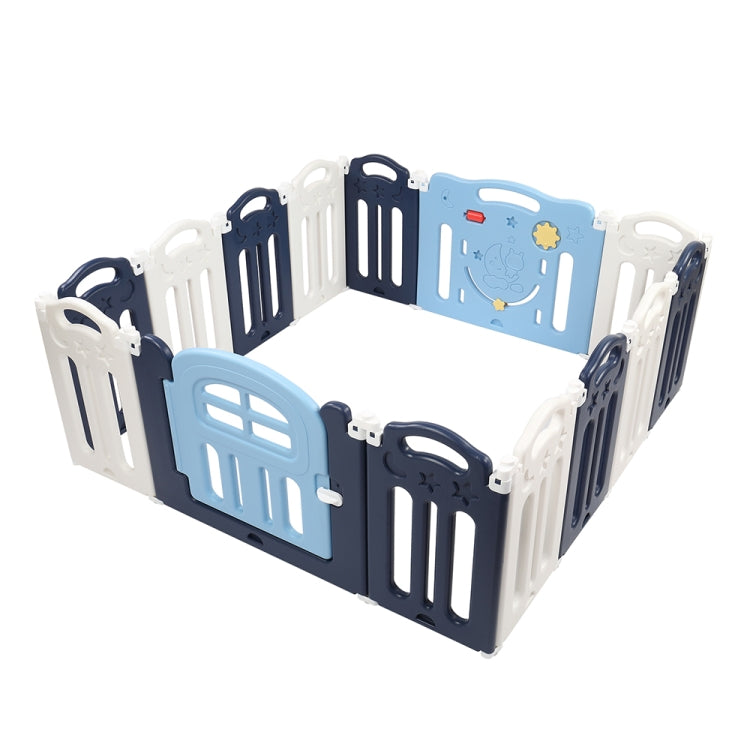 [US Warehouse] 14 Panels Moon Pattern Indoor and Outdoor Foldable Baby Safety Fence