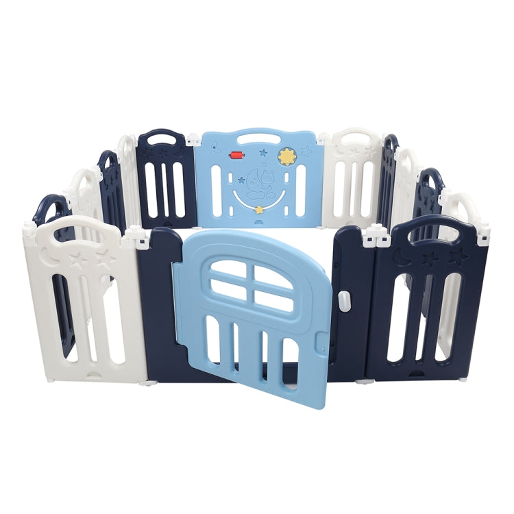 [US Warehouse] 14 Panels Moon Pattern Indoor and Outdoor Foldable Baby Safety Fence