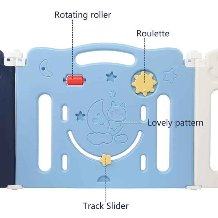 [US Warehouse] 14 Panels Moon Pattern Indoor and Outdoor Foldable Baby Safety Fence