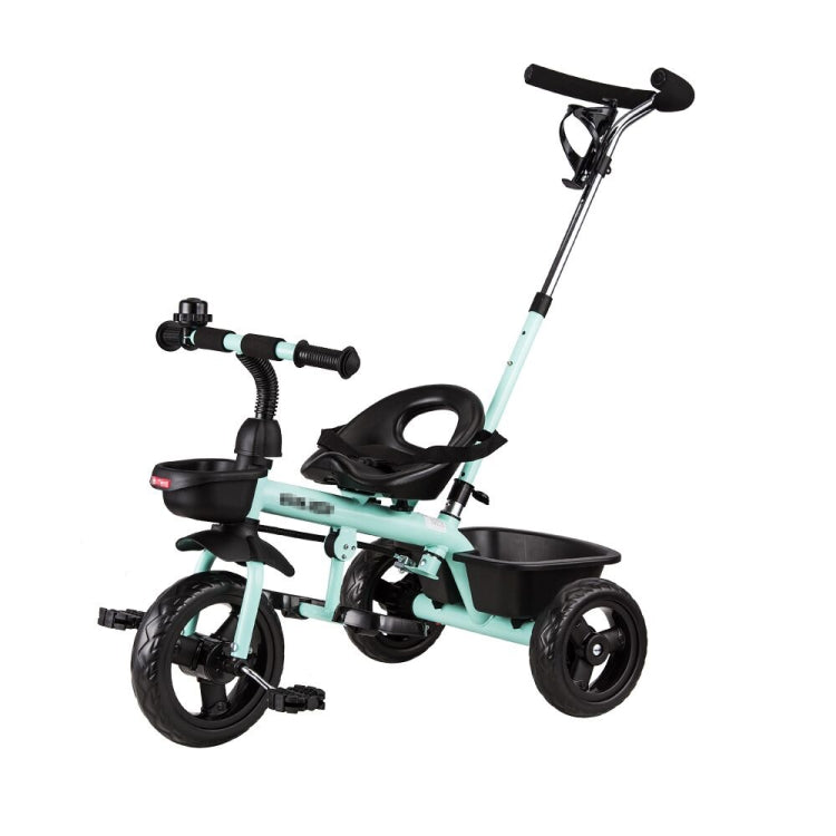 [JPN Warehouse] Foldable Children Tricycle Bicycle Toddler Outdoor Trolley with Drink Holder & Baskets & Seat Belt