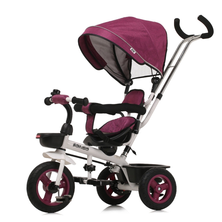 [JPN Warehouse] Foldable Children Tricycle Bicycle Toddler Outdoor Trolley with Steering Lever & Seat Belt & Detachable Sunshade