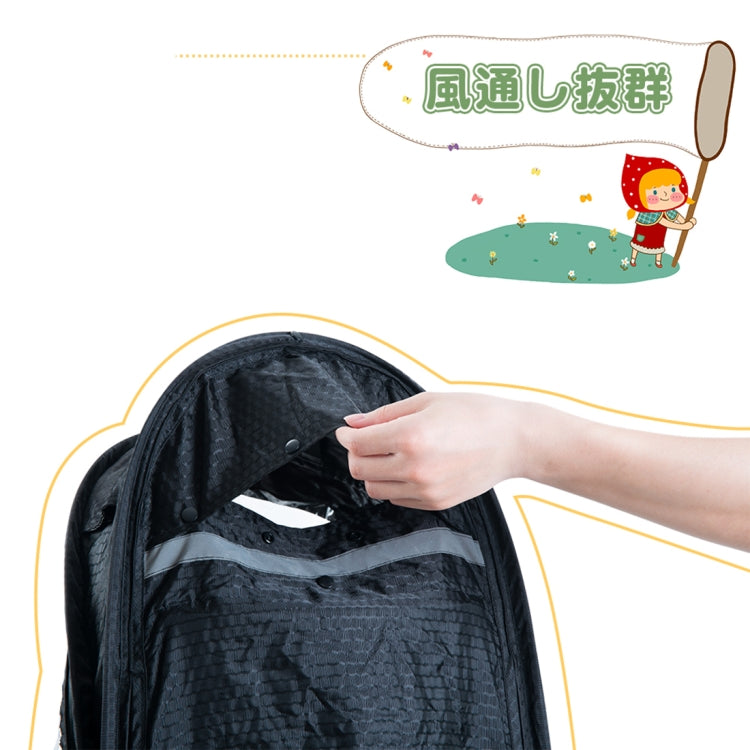 [JPN Warehouse] Bicycle Rear-mounted Safety Seat for Children, with Reflective Tape & PVC Transparent Rain Cover, Suitable for Height: Under 1.15m