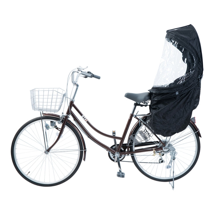 [JPN Warehouse] Bicycle Rear-mounted Safety Seat for Children, with Reflective Tape & PVC Transparent Rain Cover, Suitable for Height: Under 1.15m