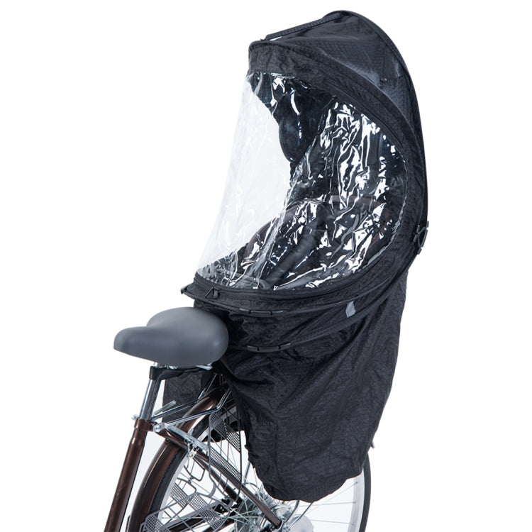 [JPN Warehouse] Bicycle Rear-mounted Safety Seat for Children, with Reflective Tape & PVC Transparent Rain Cover, Suitable for Height: Under 1.15m