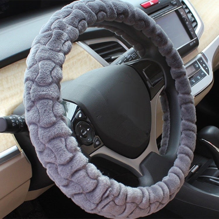 Bone Flower Imitation Rabbit Plush Steering Wheel Cover