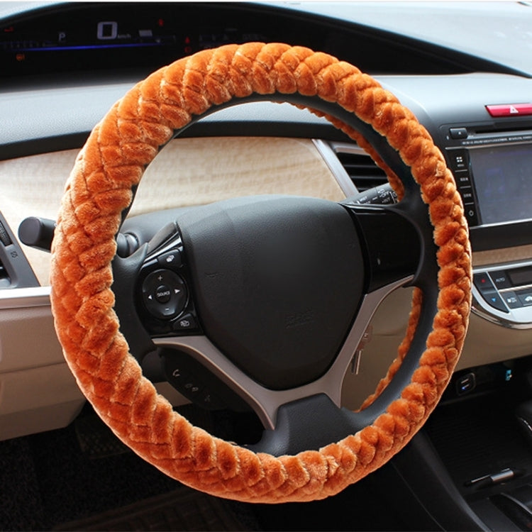 Plush Embossed Short Plush Car Steering Wheel Cover