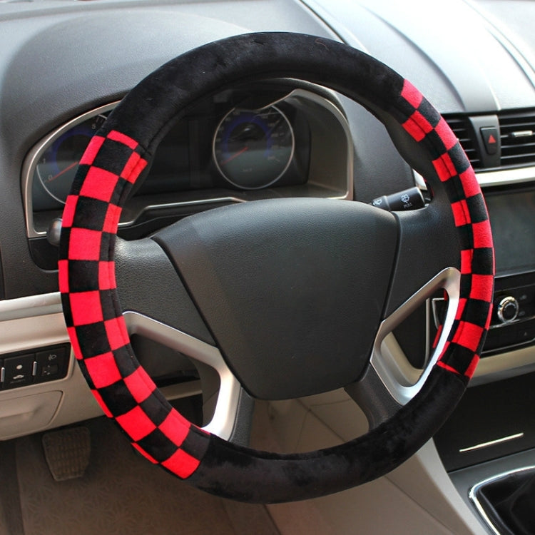 Plush Steering Wheel Cover Personality Squares