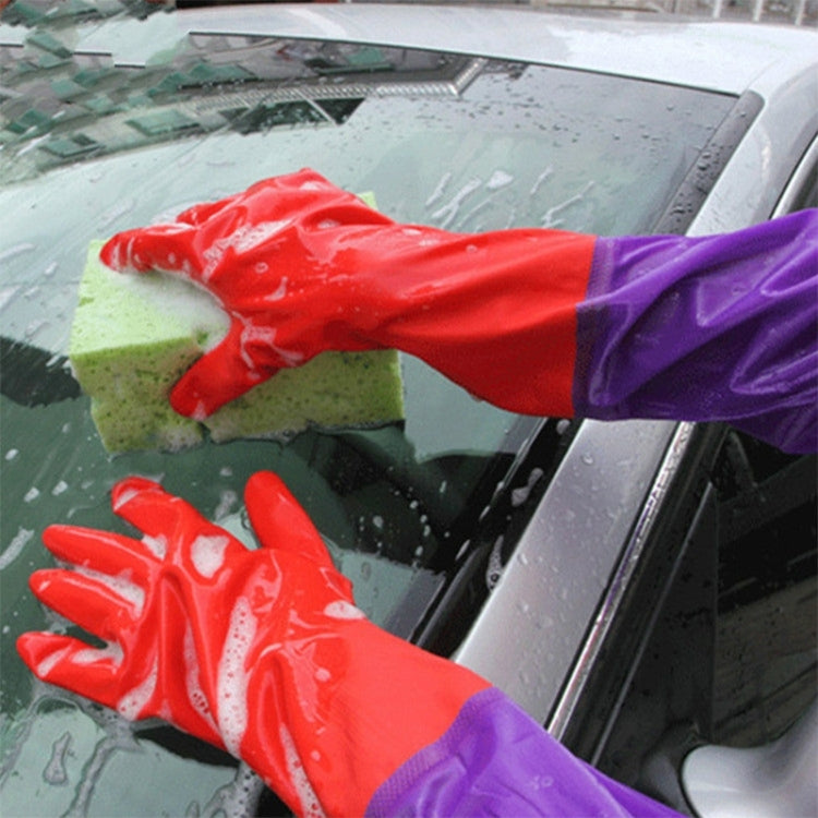 Car Wash Latex Velvet Double Layer Gloves, Pair