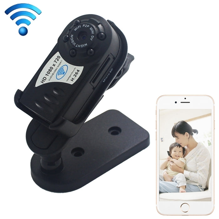 Q8S Multi-devices HD 1080*720 Remote Wireless WiFi P2P Mini DV Phones Monitoring, Support Night Vision & Micro SD Card