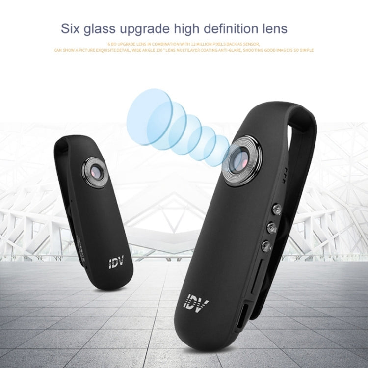 IDV 007 HD 1080P Clip Design Law Enforcement Recorder Portable Mini Monitoring Recorder, Support Motion Detection & TF Card (Max 128GB)