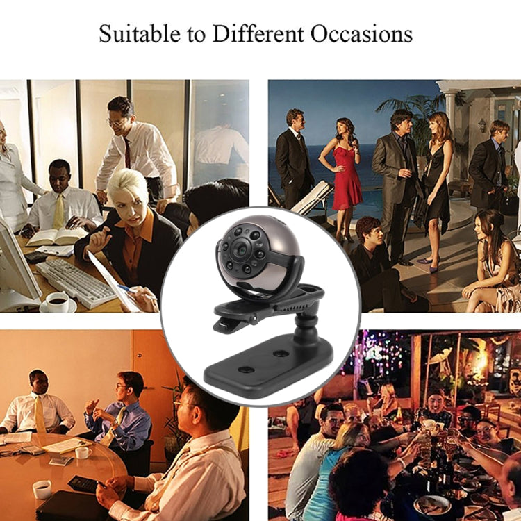 SQ9 HD 1080P Sports 360 Degree Rotation 6 Night Light Mini DV Camera, Support Motion Detection & Infrared Night Vision & TF Card (Max 32GB)