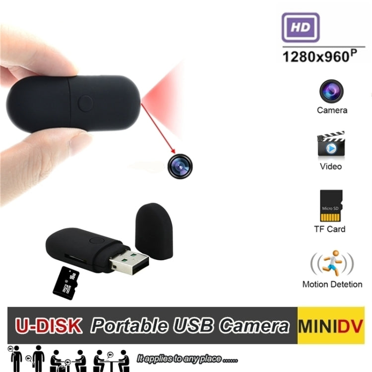 T21 HD 1280X960P Portable Mini USB DV Camera, Support Motion Detection & & TF Card & USB Microphone