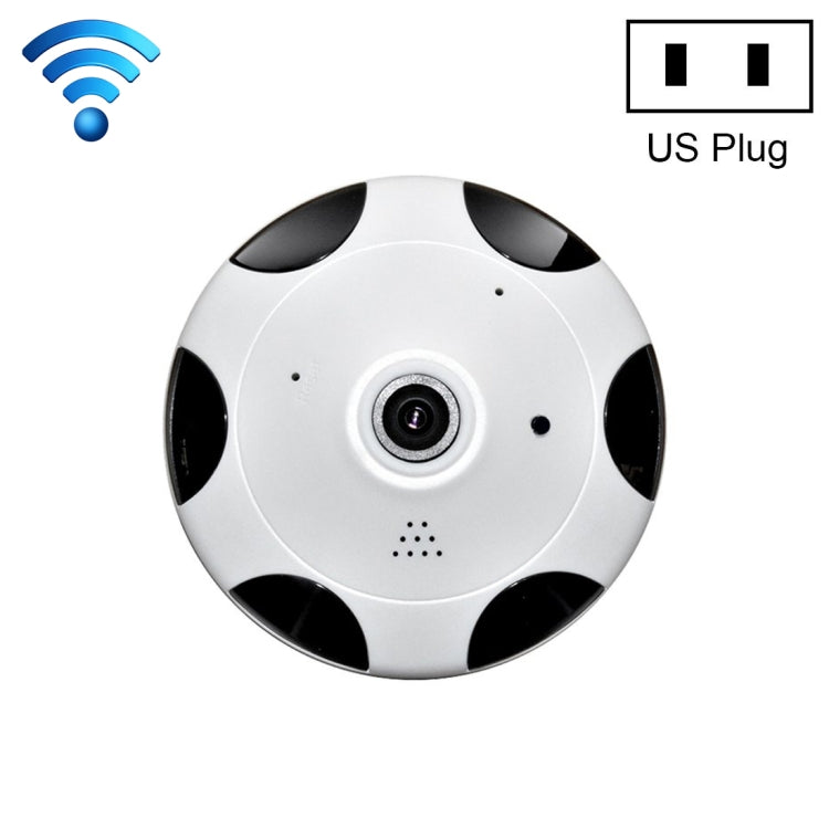 WQ-004 360 Degrees Viewing VR Camera WiFi IP Camera, Support TF Card (128GB Max), US Plug(White)