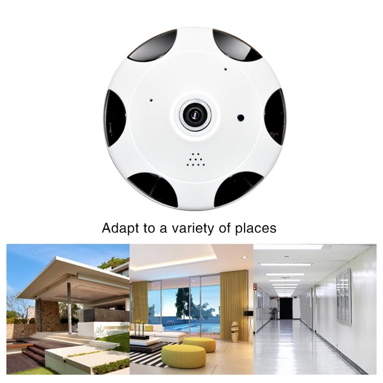 WQ-004 360 Degrees Viewing VR Camera WiFi IP Camera, Support TF Card (128GB Max), UK Plug(White)