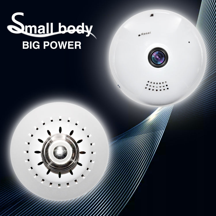 360 Degree Two-way Audio Viewing VR Camera WiFi IP Camera, Support TF Card (128GB Max)(White)