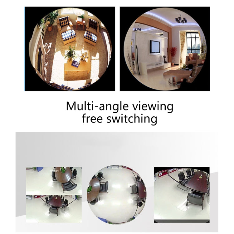 360 Degree Two-way Audio Viewing VR Camera WiFi IP Camera, Support TF Card (128GB Max)(White)