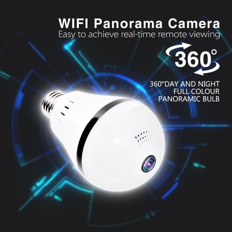 360 Degree Two-way Audio Viewing VR Camera WiFi IP Camera, Support TF Card (128GB Max)(White)