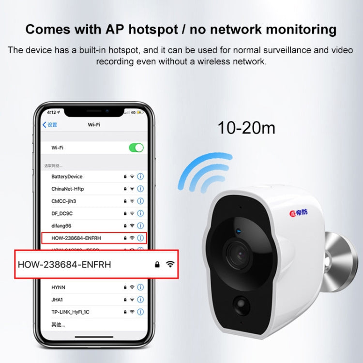 Difang DF-DCSXT HD 1080P Rechargeable Wireless Wifi Phone Remote Small Camera Monitor