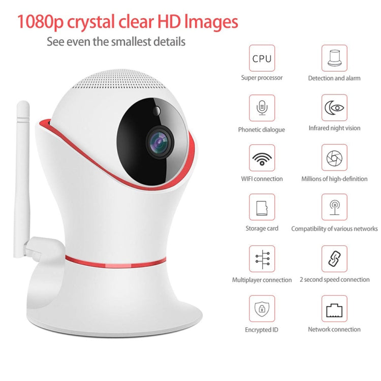 Difang DF-012CAM 1080P Wireless Camera HD Night Vision Smart Wifi Mobile Phone Remote Housekeeping Shop Monitor (Red)