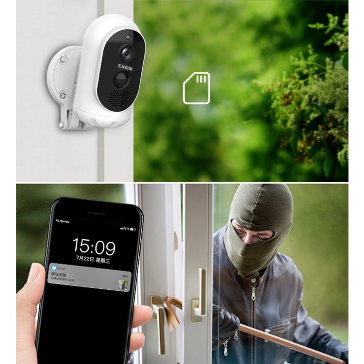 EKEN Astro Lite Solar Powered IP65 Waterproof 1080P Wireless Security Camera, Support Cloud Storage & Motion Detection & Infrared Night Vision