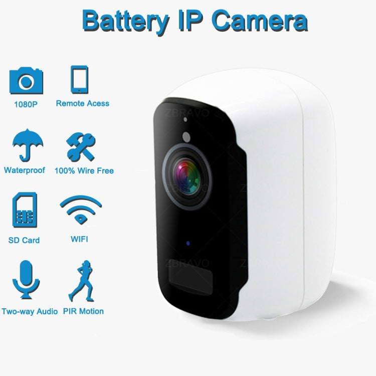 ZS-T9 2.0MP Low-power Smart Surveillance WiFi Remote Camera, Support Motion Detection, Infrared Night Vision, TF Card, Two-way Audio (White)