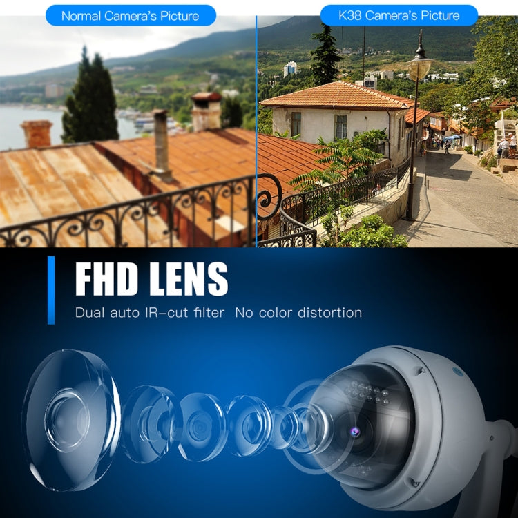 ZS-Q88 2.0MP 360 Degrees Rotating High-definition Wireless Surveillance Camera, Support Motion Detection, Pan-Tilt Control, TF Card (White)