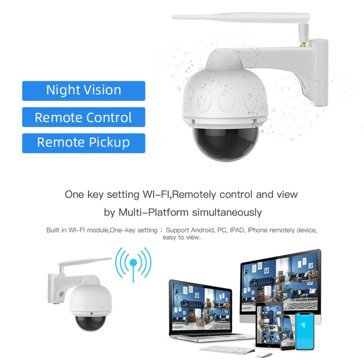 ZS-Q88 2.0MP 360 Degrees Rotating High-definition Wireless Surveillance Camera, Support Motion Detection, Pan-Tilt Control, TF Card (White)