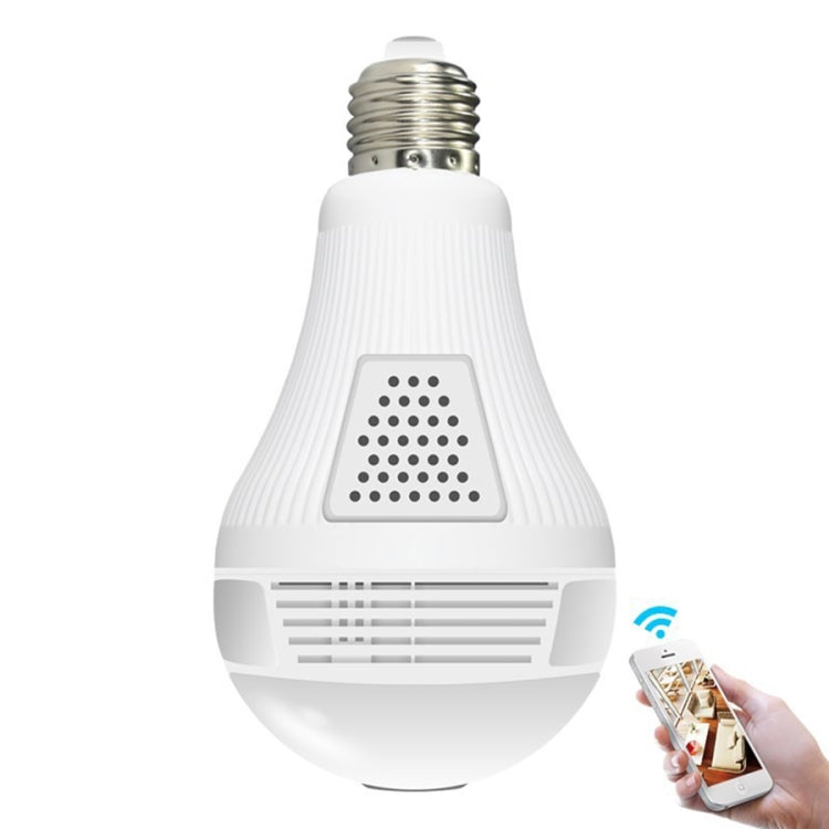 LY-12 2.0MP 1080P 360-degrees Panoramic Lighting Monitoring Dual-use WiFi Network HD Bulb Camera, Support Motion Detection & Two-way Voice(White)
