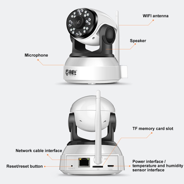 RW-C360HD 1080P HD 2.0MP 360-Degrees Rotatable Wireless WiFi Smart Security Camera + 64G TF Card, Support Motion Detection & Two-way Voice
