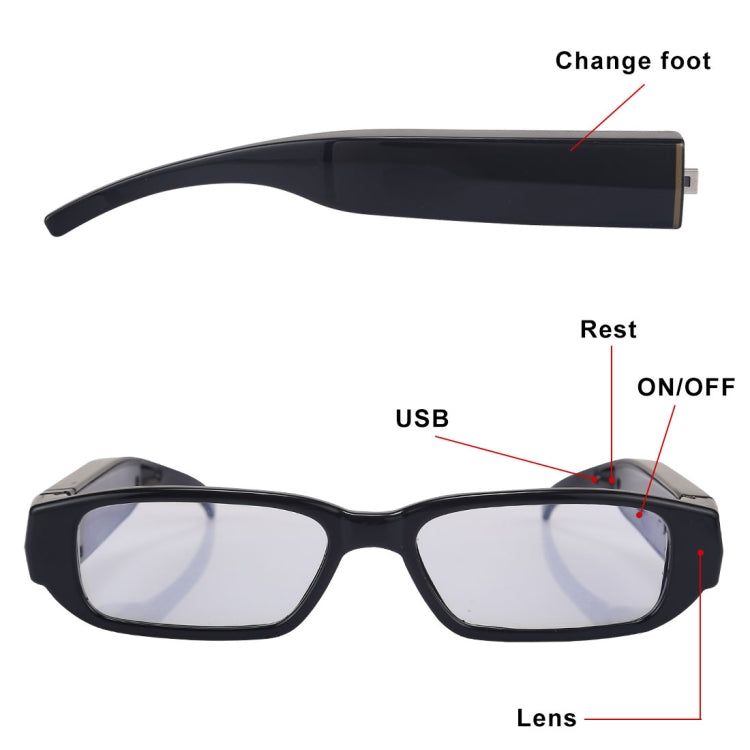 TA-002 1080P HD No Pinhole Glasses Shape Can Change Foot Camera Lenses
