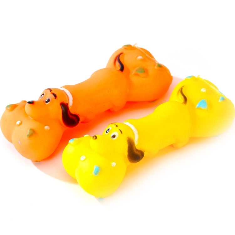 2 Pack Sound bone toy dog face Random color delivery (Specification: 14.5 * 6CM)