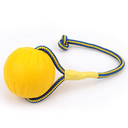 Pet Chew Toy Elastic Ball Molar Bite Resistant Tooth Toy Dog Training Ball Toys With Rope Handle, Small, Diameter: 7cm